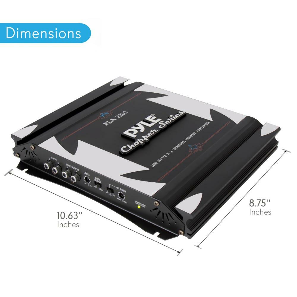 Pyle PLA2200  "Chopper Series" 2 Channel Amplifier 280W RMS/1400W MAX Pyle