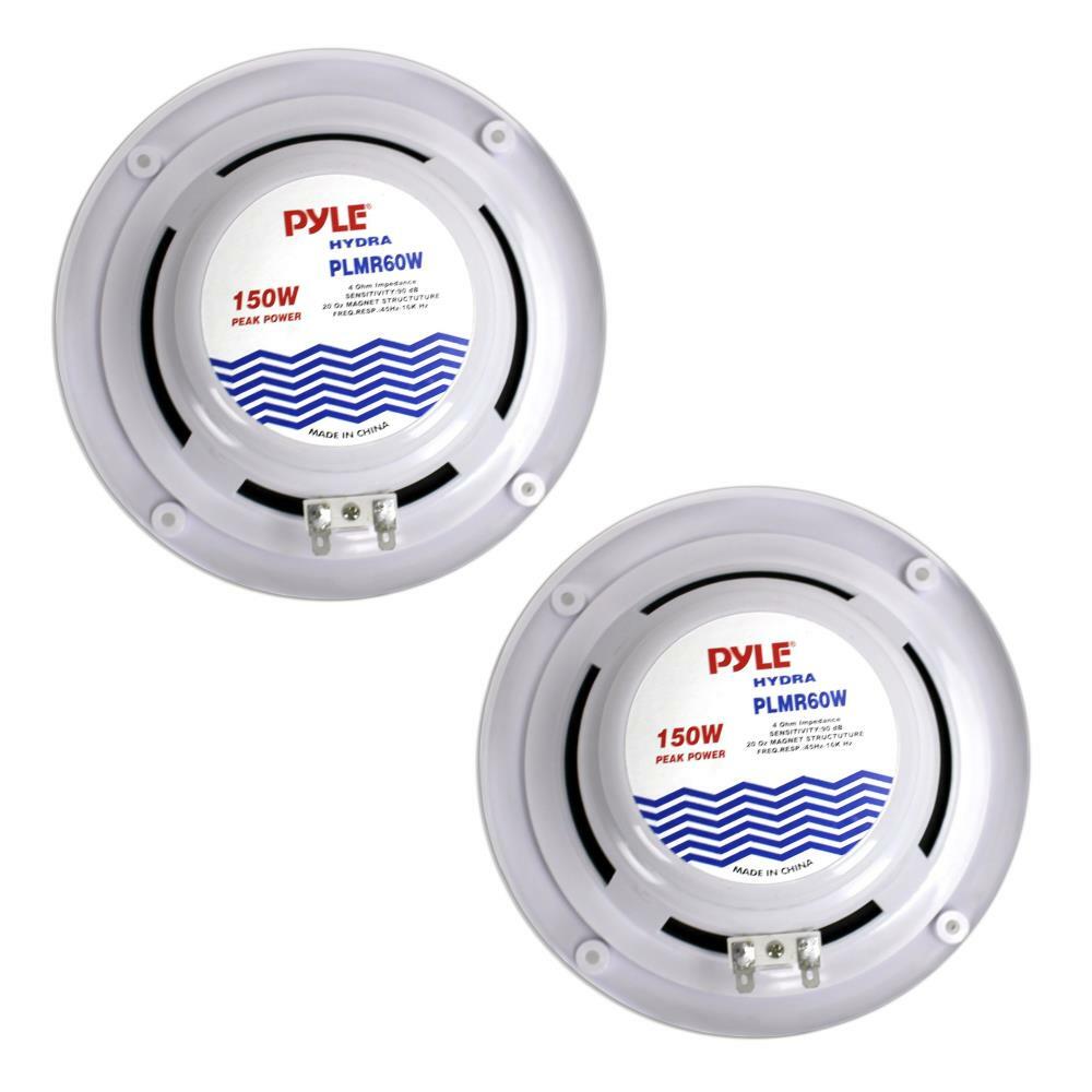 Pyle PLMR60W  Marine 6.5” Dual Cone Speakers (White) Pyle