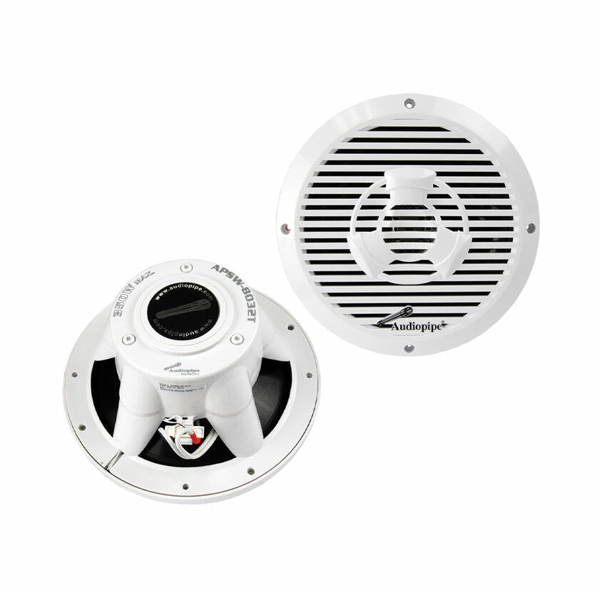 Audiopipe APSW-8032T 8 Coaxial Marine Speaker (Pair) Audiopipe