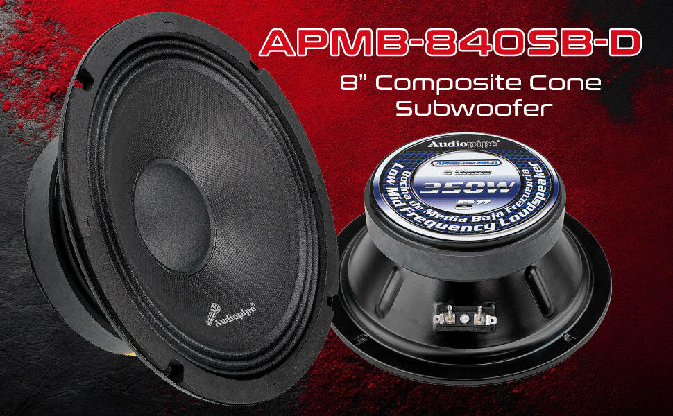 Audiopipe APMB-840SB-D 8 Low Mid Frequency Loudspeaker (APMB-840SB-D) (Each) Audiopipe