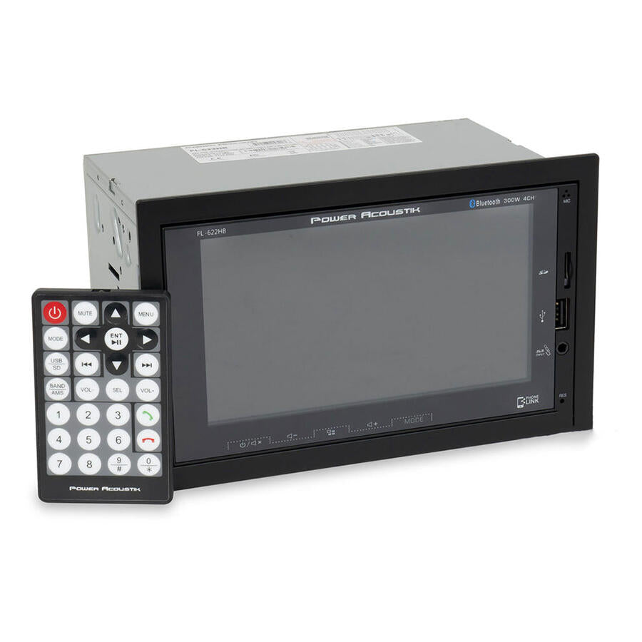 Power Acoustik PL-622HB  6.2” Double DIN MECHLESS Fixed Face Receiver with PhoneLink Bluetooth Power Acoustik