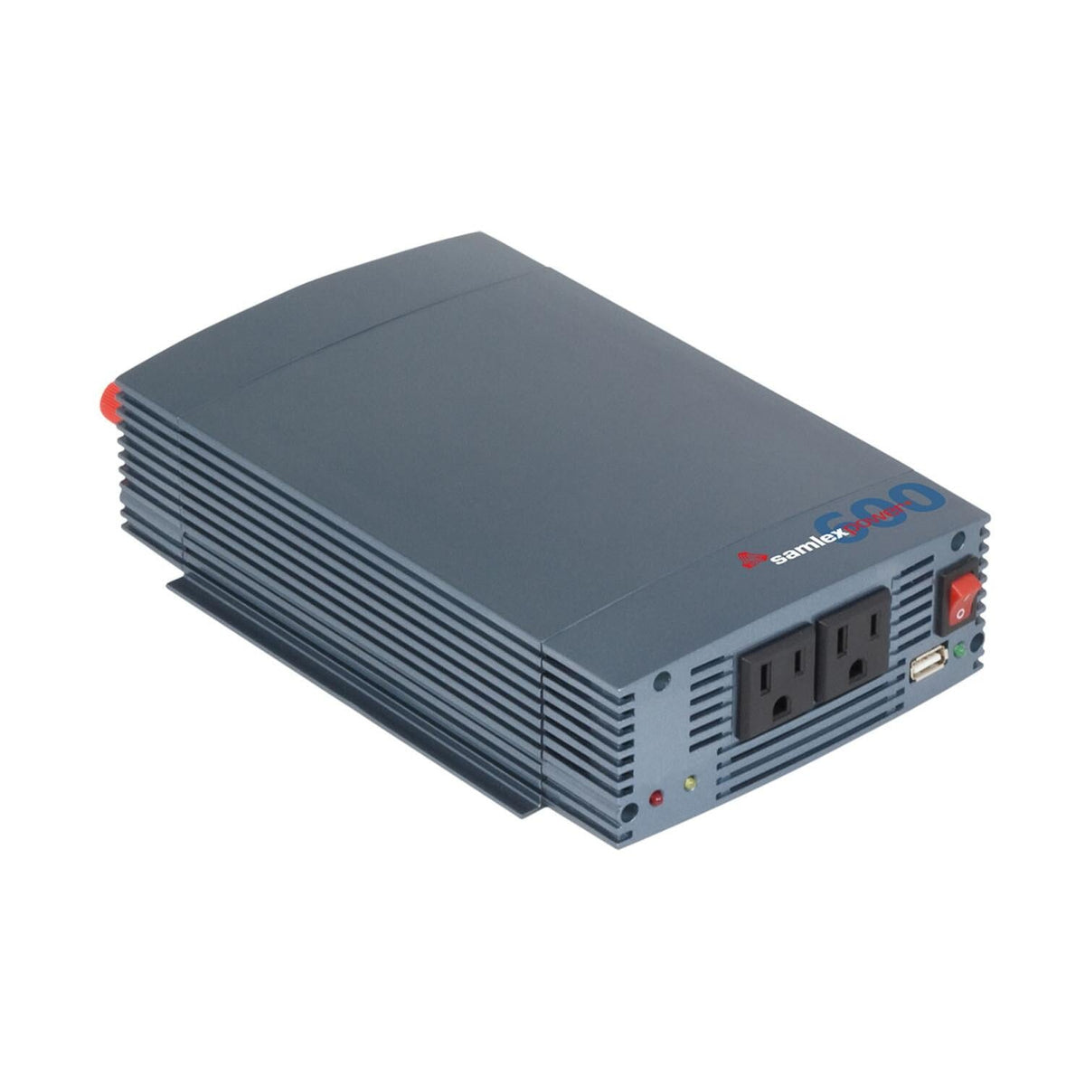 Samlex SSW60012A 600 Watt Pure Sine Wave Inverter 12vdc To 115vac With 2 Three Prong Outlets & A Usb Port Samlex