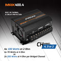 PRV Audio MDX400.4 2 Ohm 4 Channel Full Range Amplifier PRV Audio