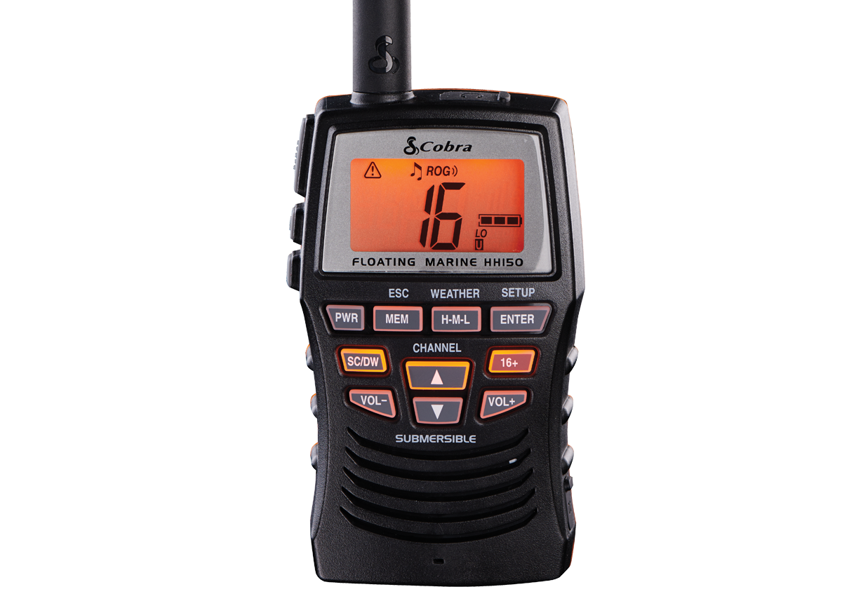 Cobra MRHH150FLT 3 Watt Vhf Handheld Marine Radio With Noaa Weather & Alerts, Submersible For 30 Minutes Cobra
