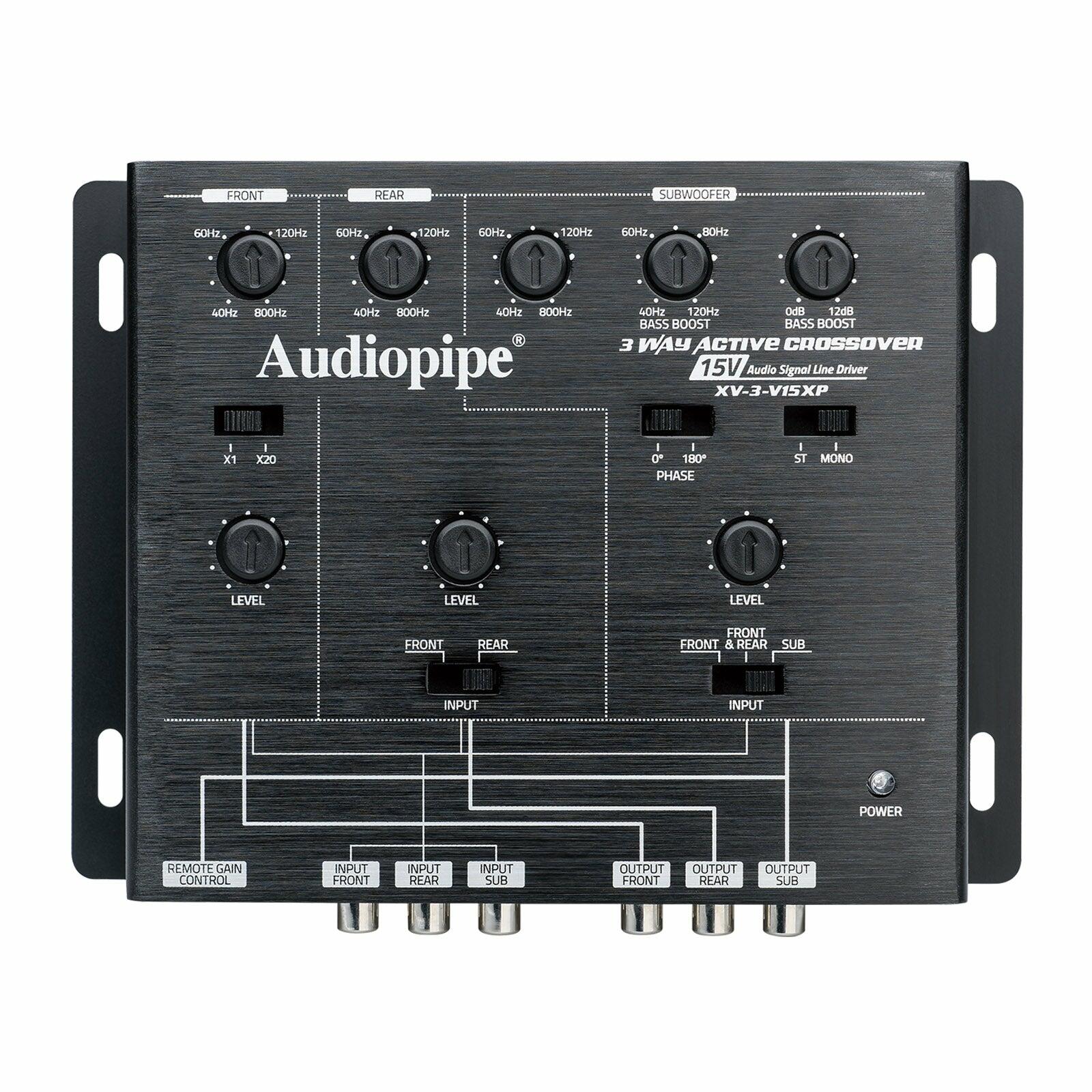 Audiopipe XV-3-V15XP 3-Way Active Crossover With Frequency Control (XV-3-V15XP) Audiopipe