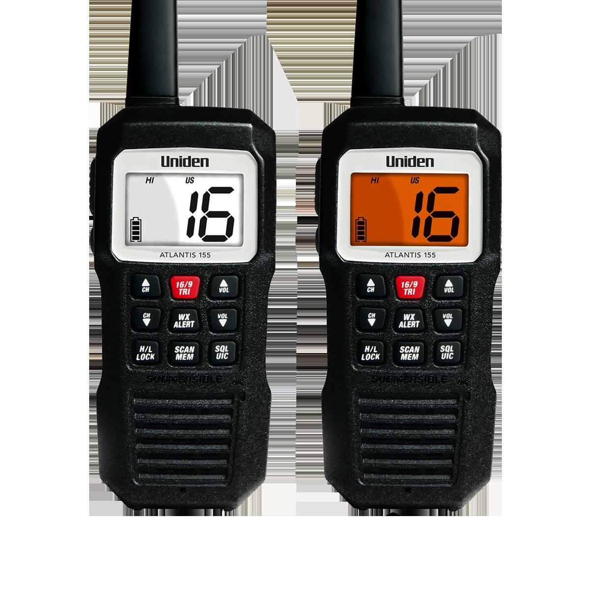 Uniden ATLANTIS155  Compact Floating 3/1 Watt Vhf Marine Handheld Radio With 4 Digit & "b" Channels Uniden