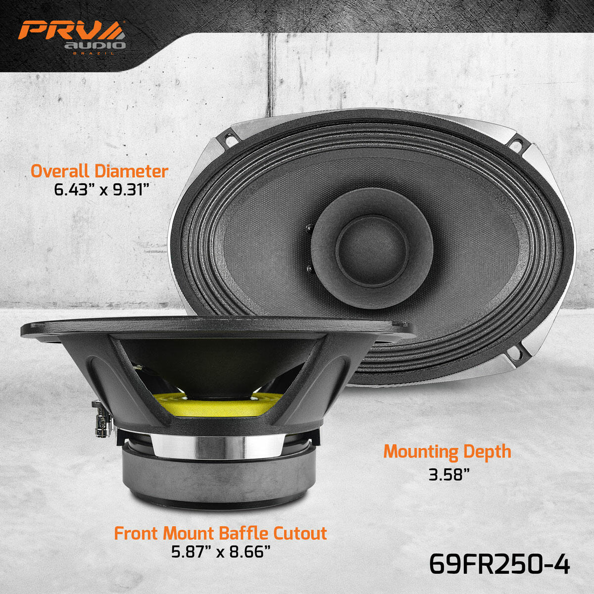 PRV Audio 69FR250-4 6x9" FULL RANGE LOUDSPEAKER (Each) PRV Audio