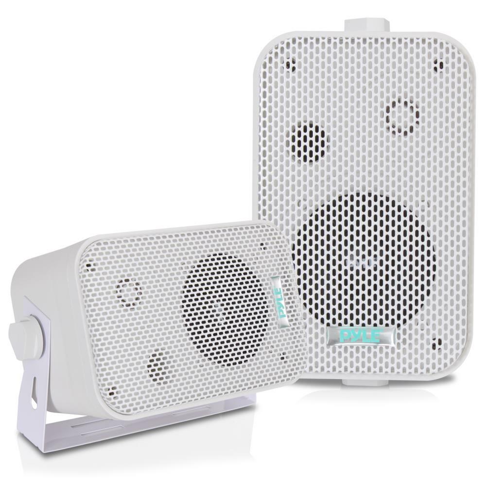 Pyramid PDWR30-W Pyle - Pdwr30-w 3-1/2" 300 Watt Indoor Or Outdoor Waterproof Boxed Speaker Pair - In White Pyramid
