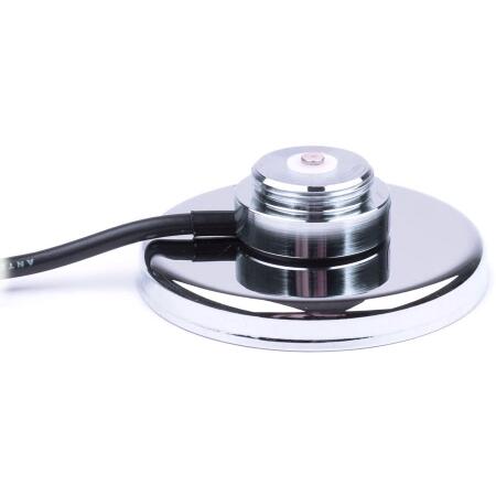 PCTEL & Maxrad RGPL – Rbgpl Chrome 3-1/4 Inch Round Magnetic Mount With Rubber Boot, 12 Foot Rg-58/u Coax, And Loose Crimp On Mini-uhf Connector PCTEL/Maxrad