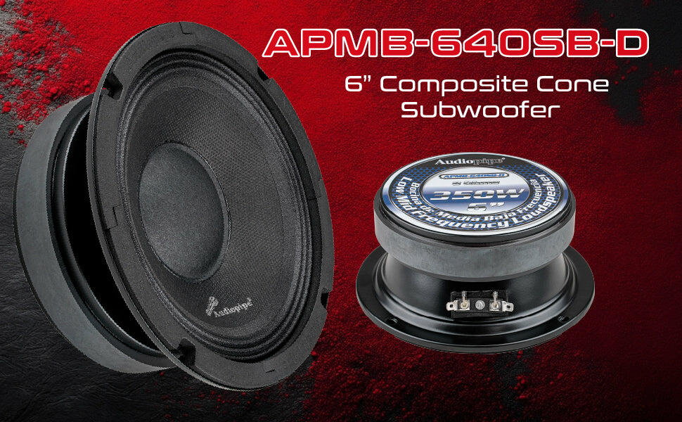 Audiopipe APMB-640SB-D 6 Low Mid Frequency Loudspeaker (APMB-640SB-D) (Each) Audiopipe