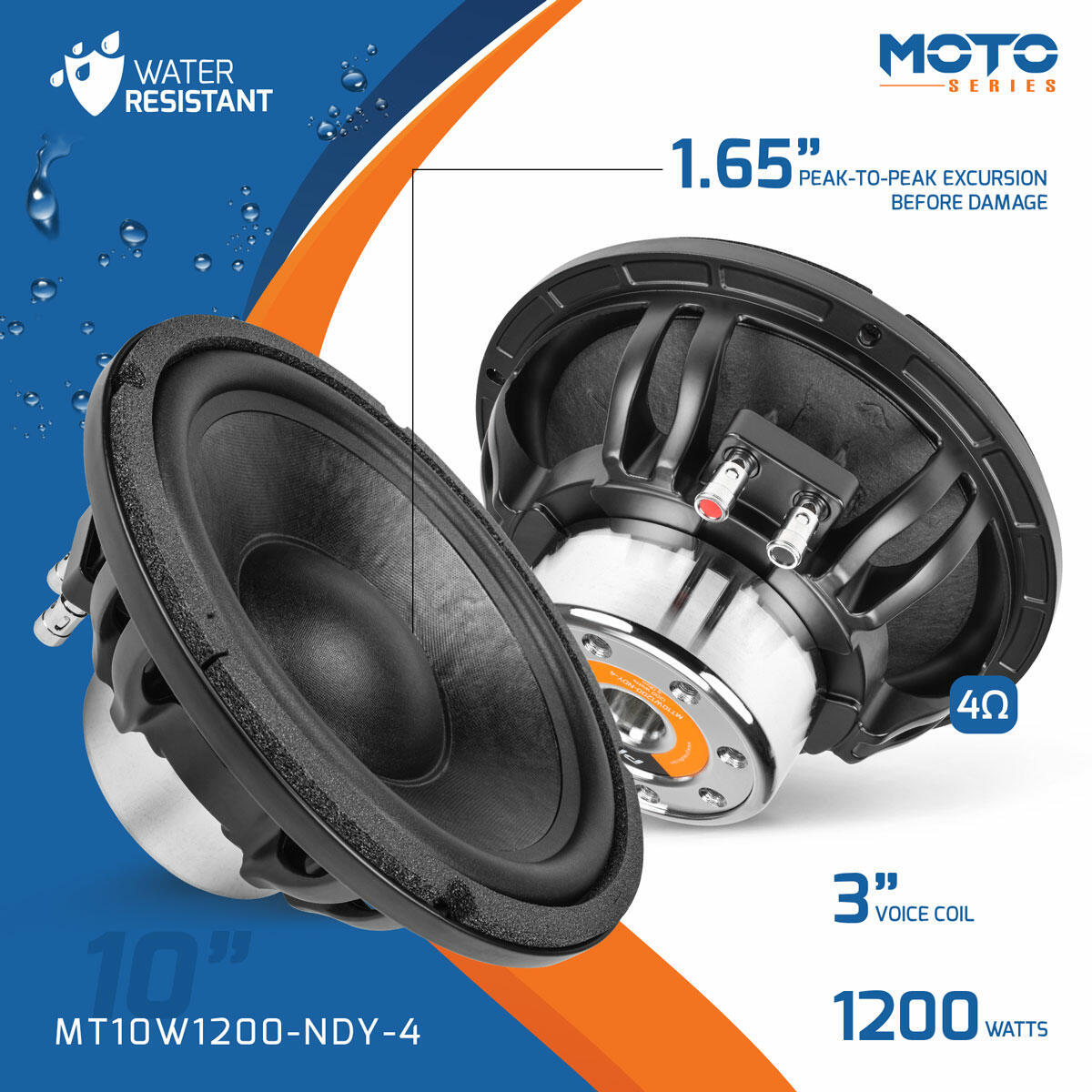 PRV Audio MT10W1200-NDY-4 10" PRO Audio Low Frequency Woofer PRV Audio