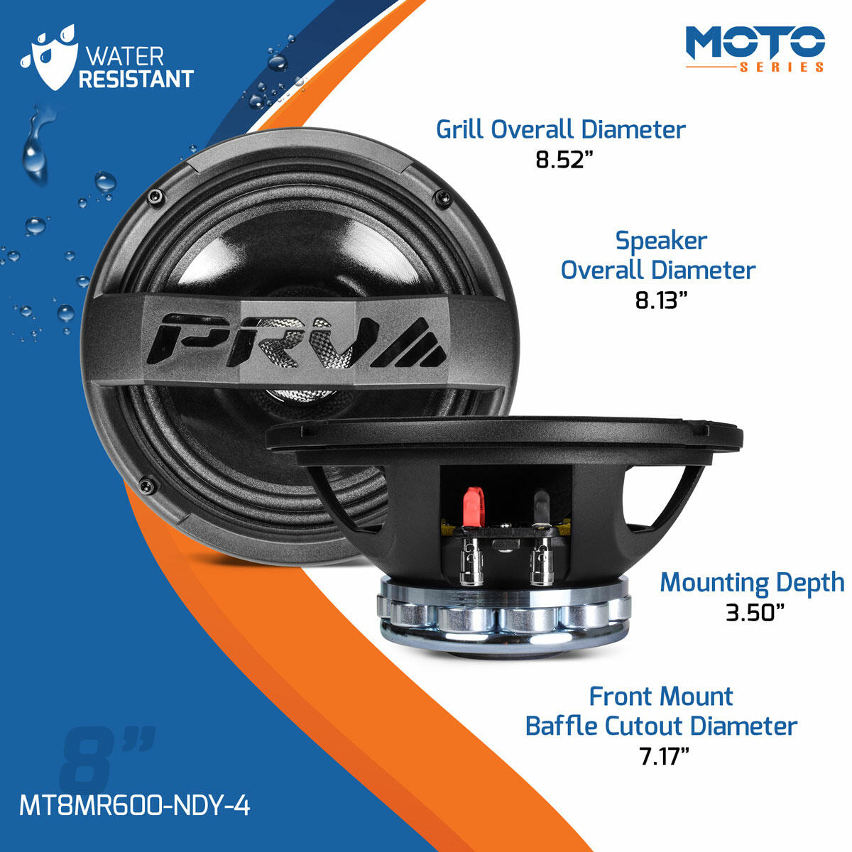 PRV Audio MT8MR600-NDY-4 8" NEODYMIUM MIDRANGE LOUDSPEAKER PRV Audio