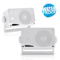Pyle PLMR24  Marine 3-Way Box Speakers with 3.5” Woofer (White) Pyle