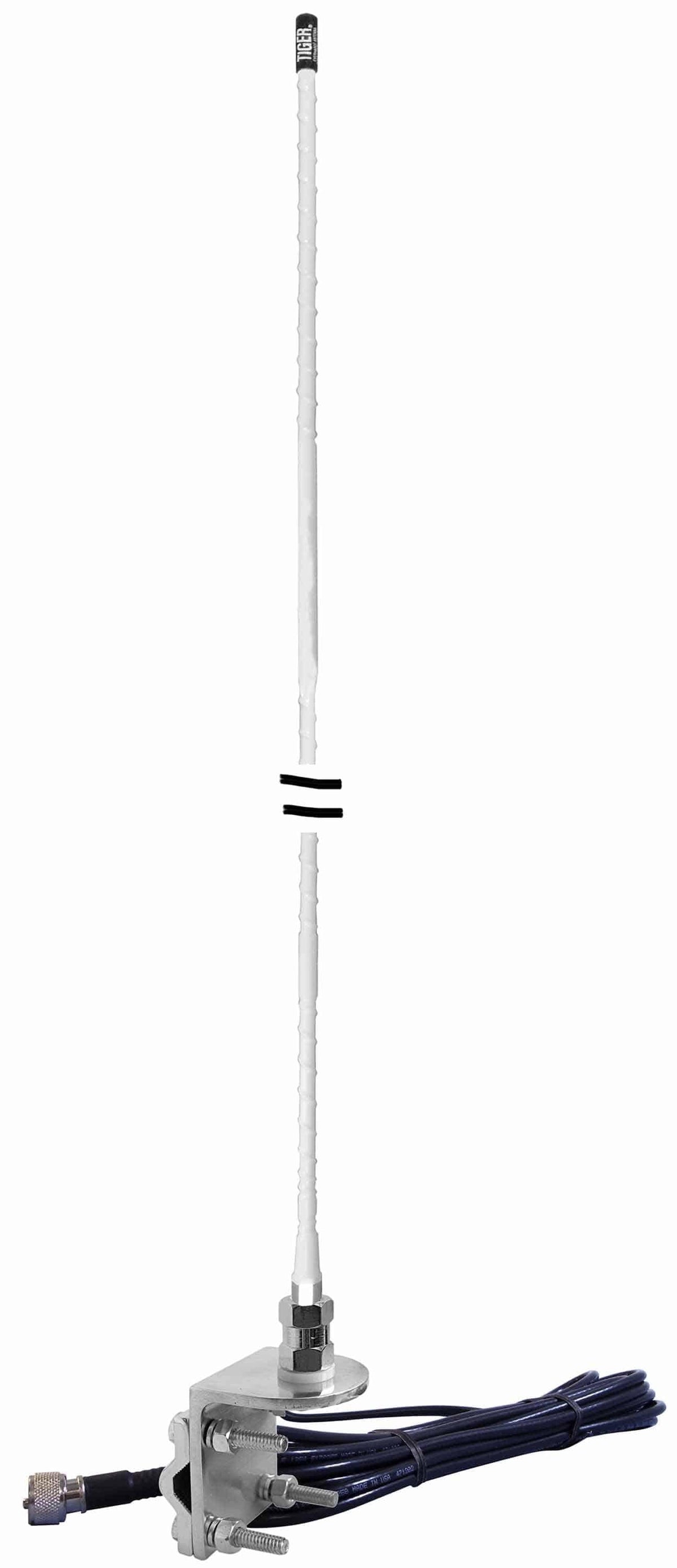 Everhardt NGP1 4' Fiberglass No Ground Mirror Mount Antenna-white Everhardt