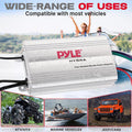 Pyle PLMRMP3A  Marine 4 Channel Amplifier 800W MAX - Silver Finish Pyle