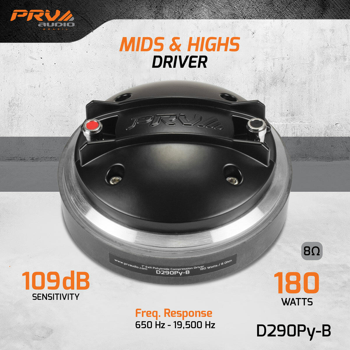 PRV Audio D290Py-B 1" EXIT PRO AUDIO POLYIMIDE COMPRESSION DRIVER PRV Audio