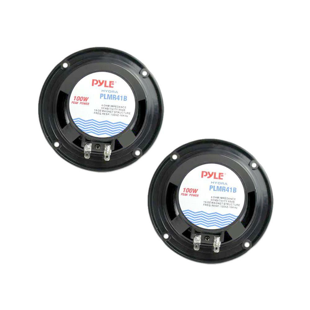 Pyle PLMR41B  Marine 4” Dual Cone Speakers (Black) Pyle