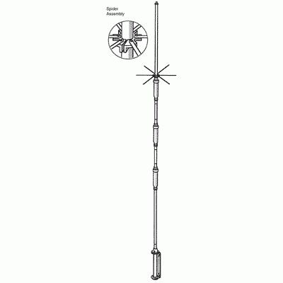 Hustler 4BTV 4 Band (10-15-20-40 Meters) Hf Vertical Fixed Base Station Antenna Hustler