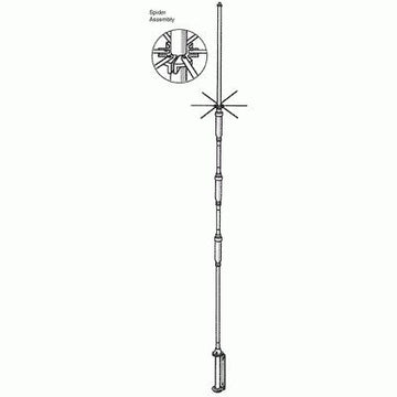 Hustler 4BTV 4 Band (10-15-20-40 Meters) Hf Vertical Fixed Base Station Antenna Hustler