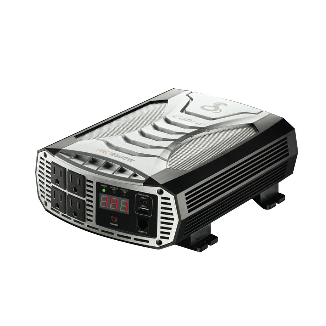 Cobra CPI2500W 2,500 Watt Professional Grade Modified Sine Wave Inverter - 5,000 Watt Surge With 4 Ac Outlets And 2 Usb Ports Cobra