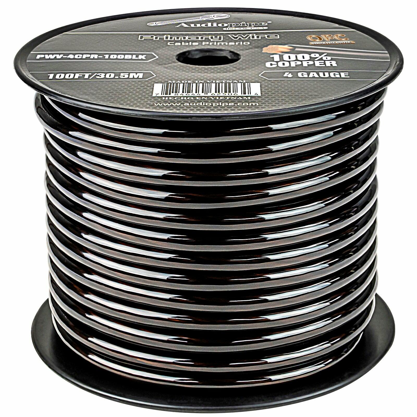Audiopipe PWV-4CPR-100BLK 100Ft 4 Gauge Primary Wire (PWV-4CPR-100BLK) Audiopipe