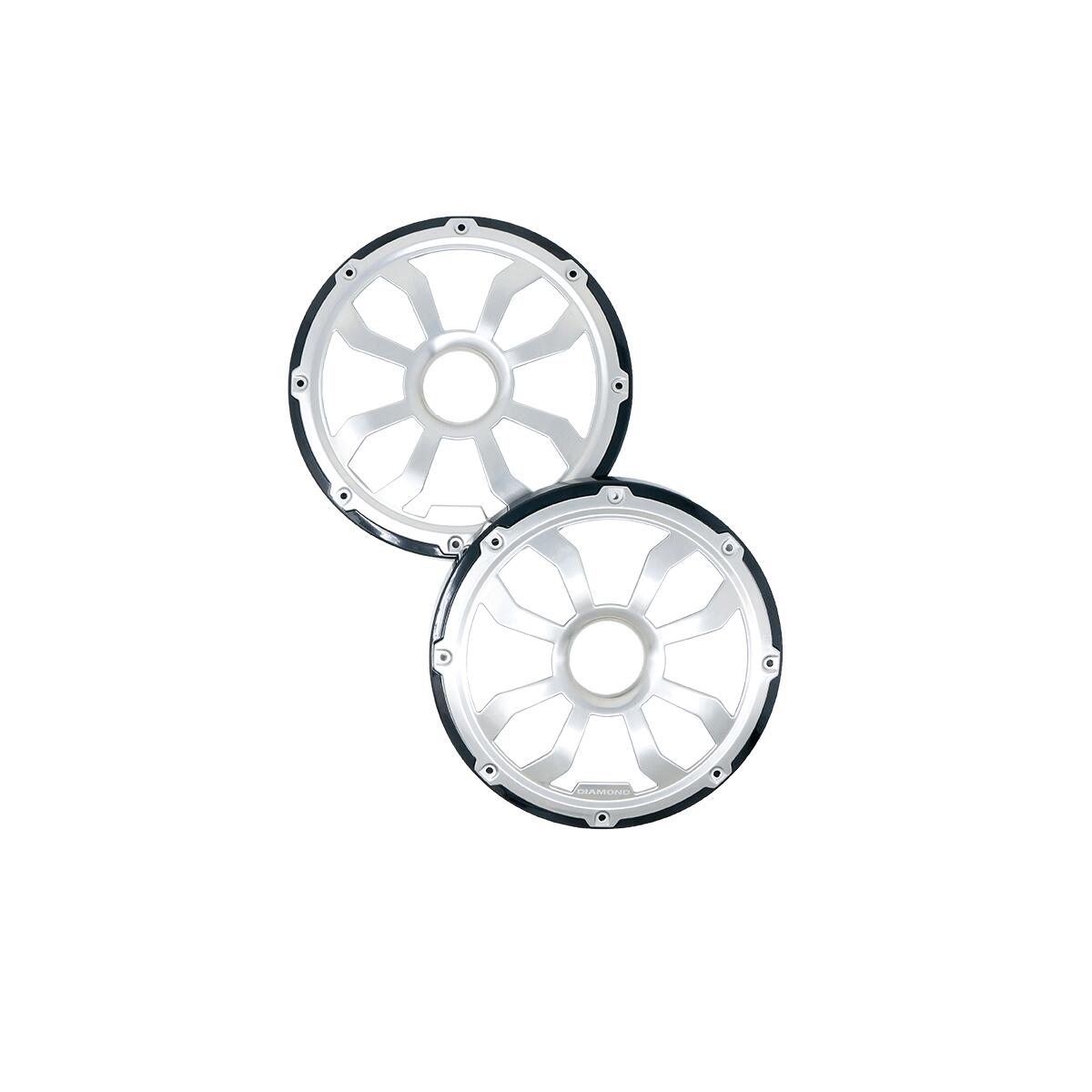 Diamond Audio HXM65FGB 6.5" Flush Mount Speaker Grills - Black/Brushed Aluminum (Pair) - HXM65FGB Diamond