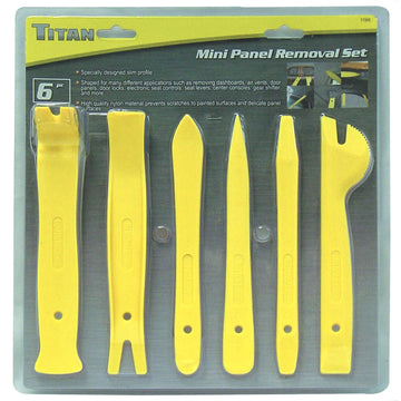 Titan Tools 11566 Titan - 6 Piece Nylon Slim Line Removal Kit For Vehicle Door Panels, Air Vents, Dashboards And Other Componets Titan Tools