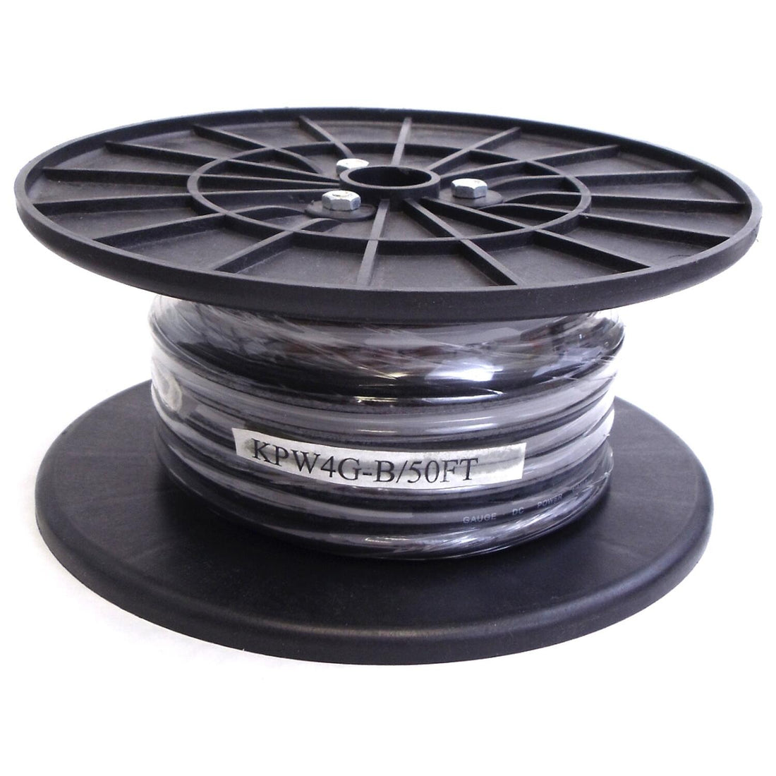 Kalibur KPW4G-B 50 Foot Spool - 4 Gauge Black Power Wire Kalibur