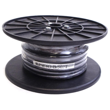 Kalibur KPW4G-B 50 Foot Spool - 4 Gauge Black Power Wire Kalibur