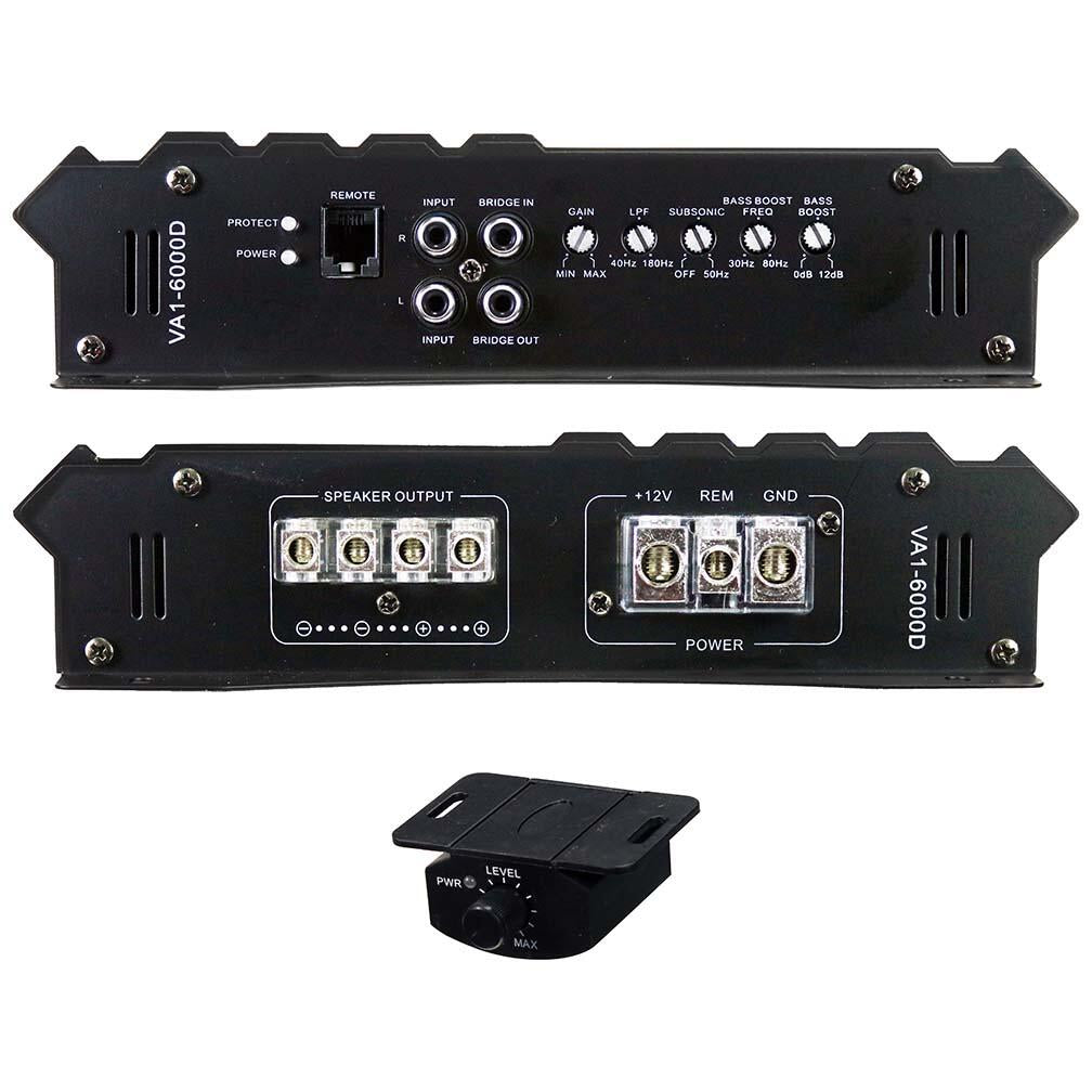 Power Acoustik VA1-6000D  Vertigo Series Monoblock Amplifier 6000W Max Power Acoustik