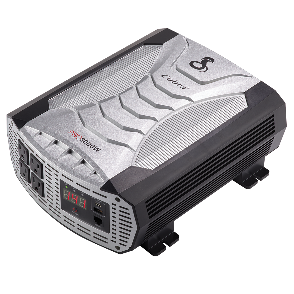 Cobra CPI3000W 3,000 Watt Modified Sine Wave Inverter - 6,000 Watt Surge With 4 Ac Outlets And 2 Usb Ports Cobra