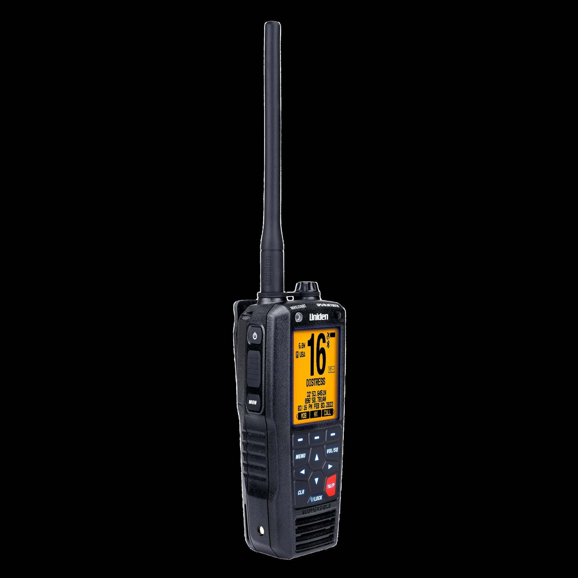 Uniden MHS338BT 6 Watt Vhf Class D Dsc Marine Handheld Radio With Gps & Bluetooth Connectivity Uniden