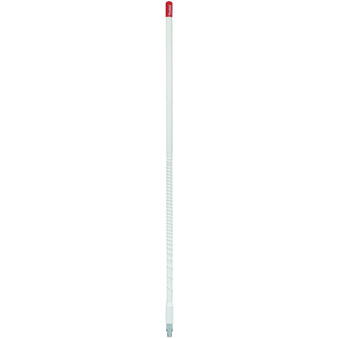 Firestik KW5-W 5 Foot Heavy Duty Trim To Tune 500 Watt Top Loaded Fiberglass 5/8 Wave Cb Antenna With 3/8"x24" Threaded Base In White Firestik