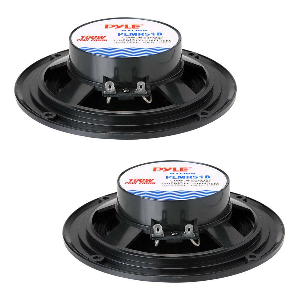 Pyle PLMR51B  Marine 5.25” Dual Cone Speakers (Black) Pyle