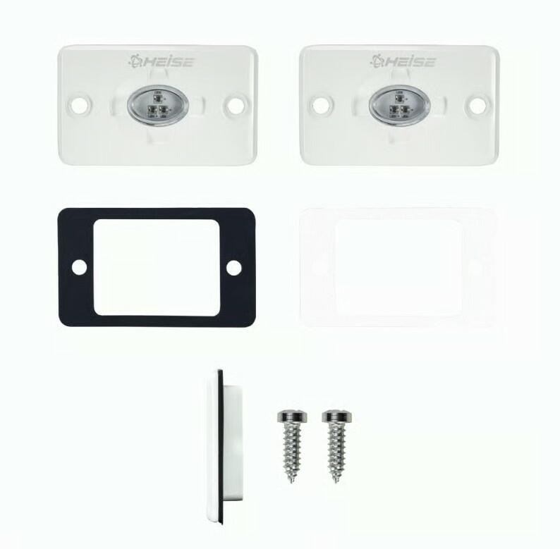 Heise HE-FMML1R 1.5 x 3" Red Flush Mount Aux Marine Accent Lighting Pod Heise