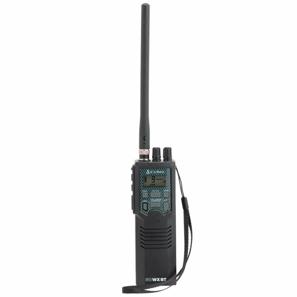 Cobra HHRT50 Hh50wxst Handheld CB Radio With Noaa Weather, Magnetic Mount Antenna & Dc Cigarette Power Cord Cobra