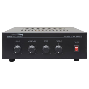 Speco PBM30 30 Watt Rms 110 Volt Ac Public Address Amplifier With 2 Microphone Inputs Speco