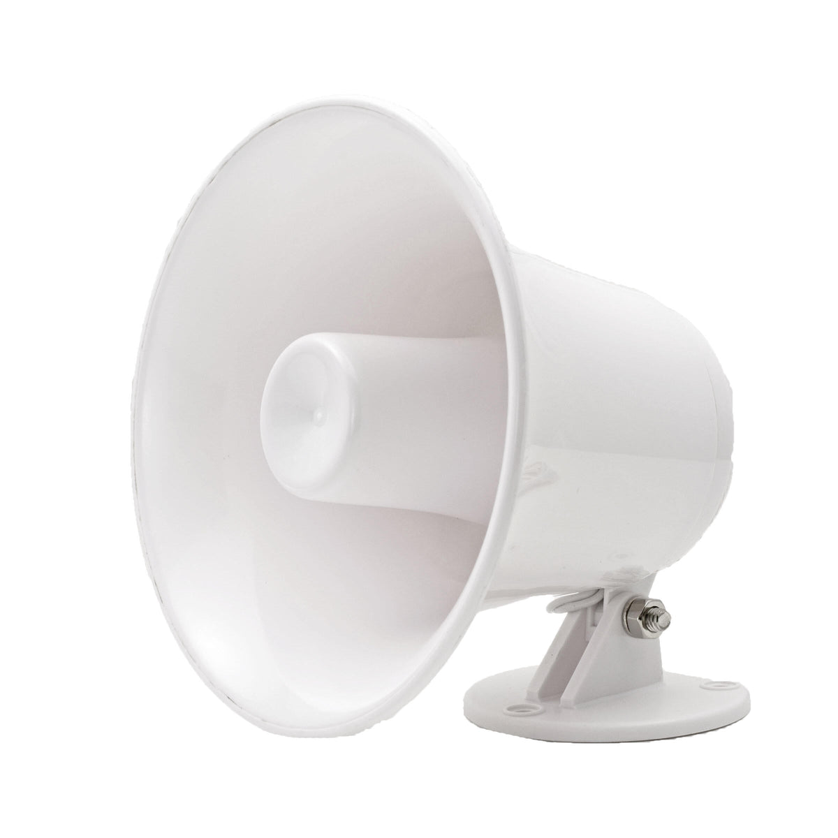 Speco SPC5P White 5" Abs Plastic Weatherproof Pa Horn With 10' Cable & Plug Speco