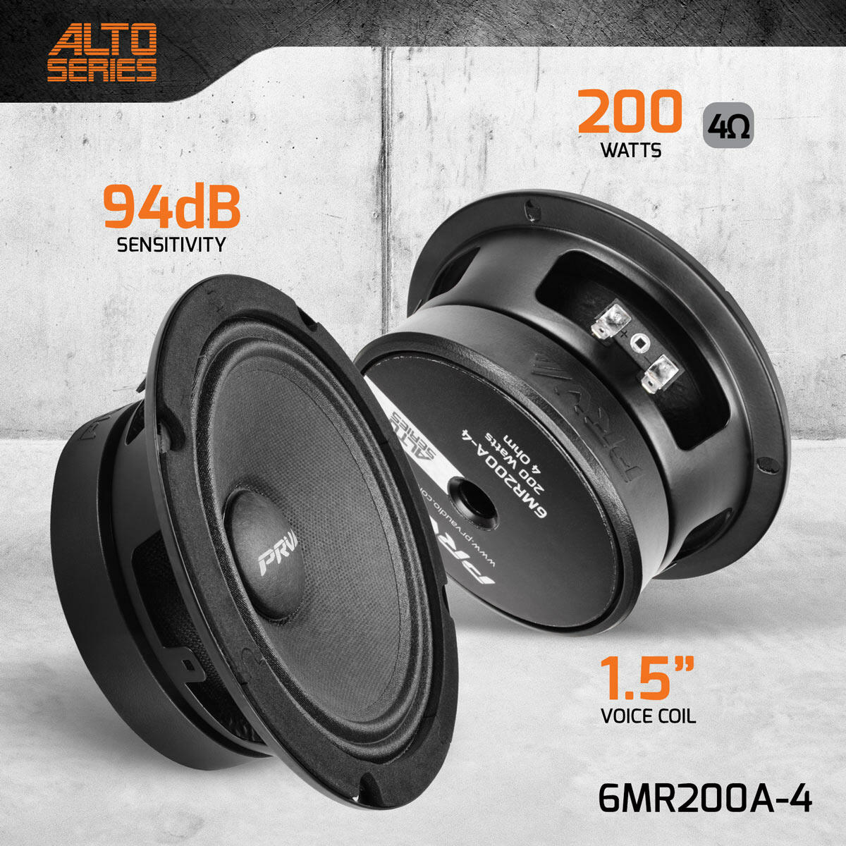 PRV Audio 6MR200A-4 6.5" MIDRANGE LOUDSPEAKER (Each) PRV Audio