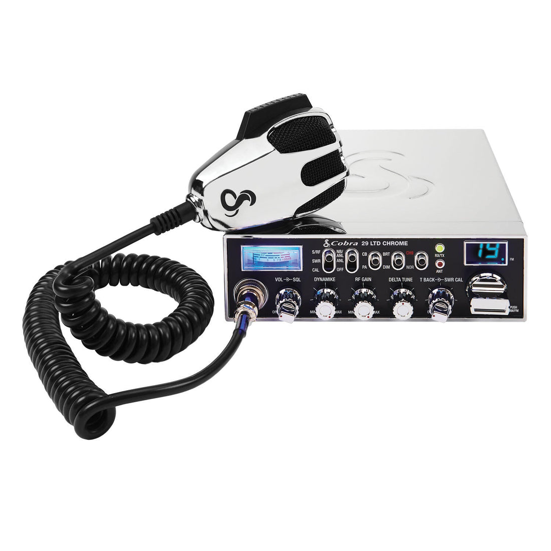 Cobra C29LTDFM-C 40 Channel Am/fm Deluxe CB Radio With Chrome Cabinet & Microphone Cobra