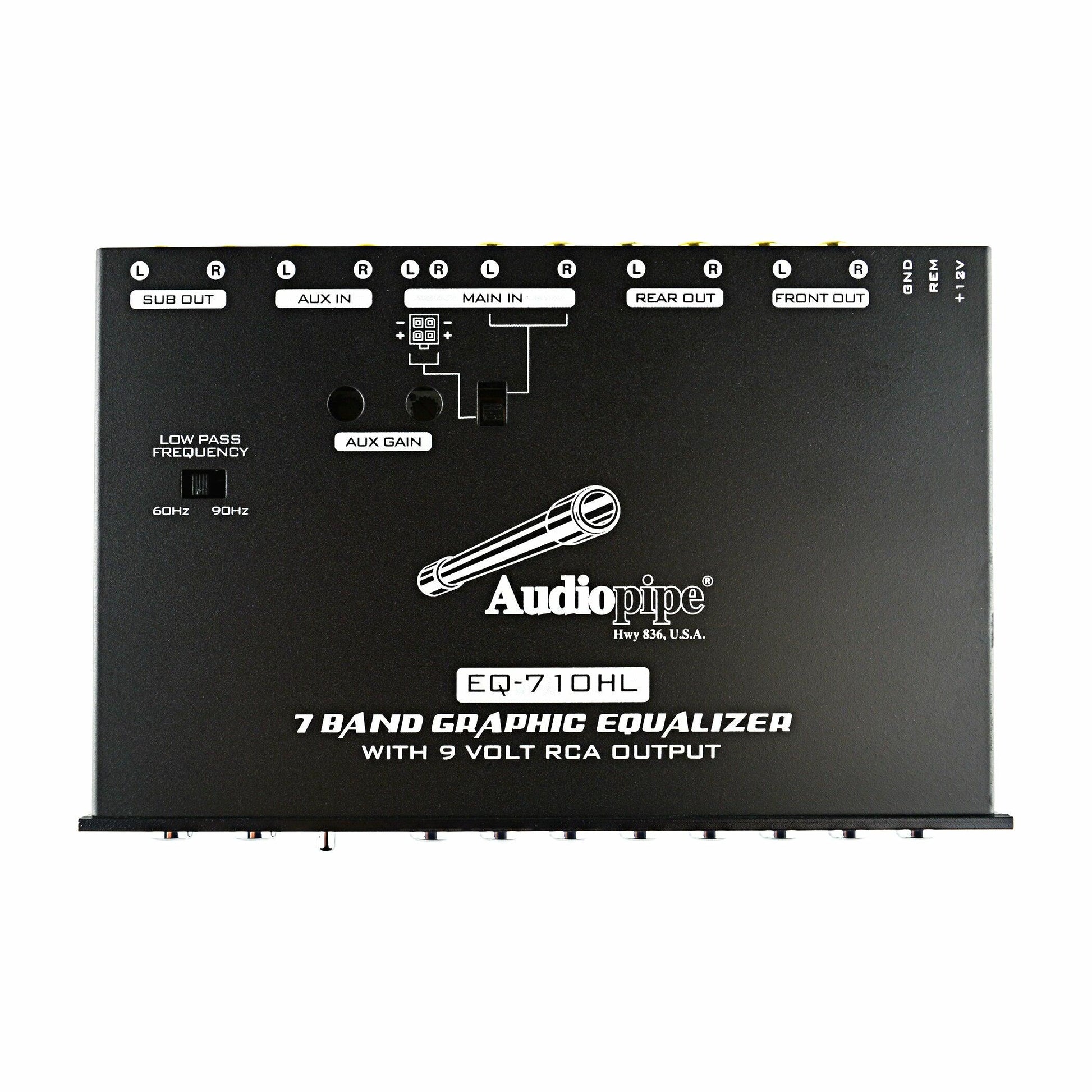 Audiopipe EQ-710HL 7 Band Graphic Equalizer with Hi/Lo 9V Line Driver (EQ-710HL) Audiopipe