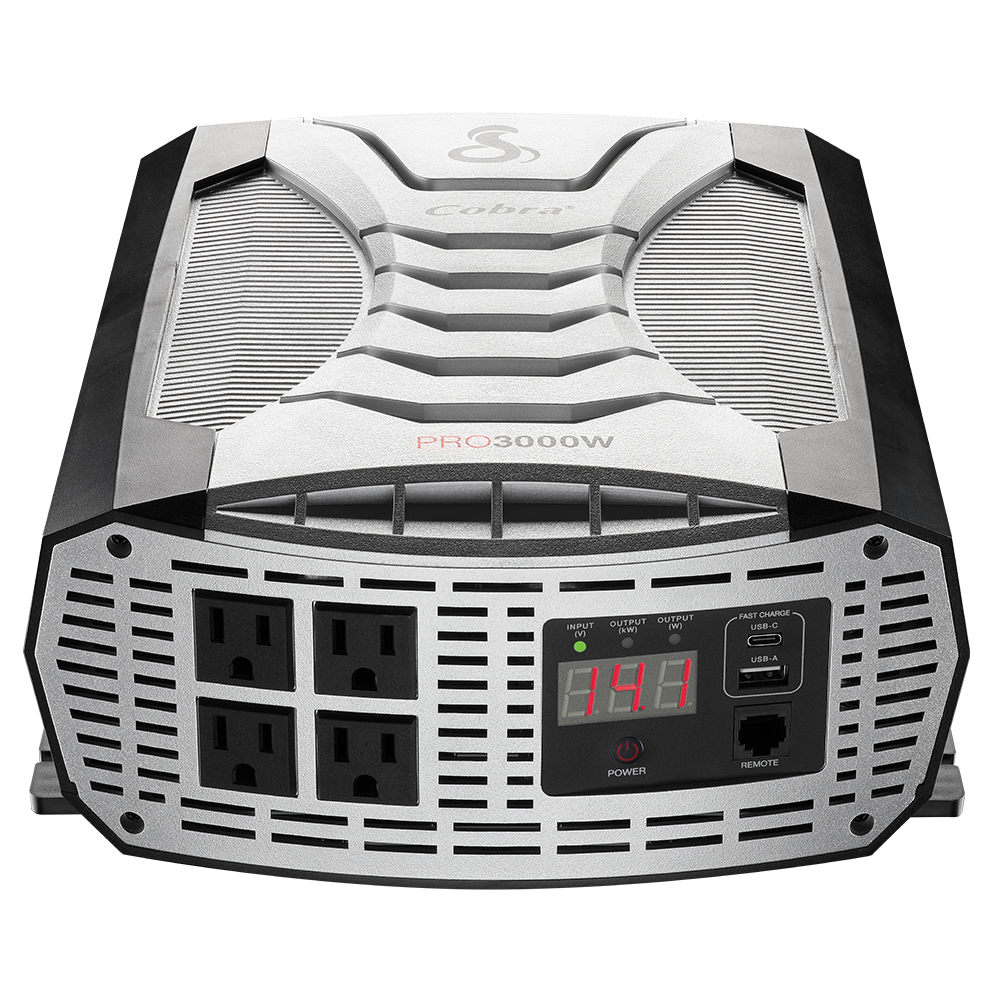 Cobra CPI3000W 3,000 Watt Modified Sine Wave Inverter - 6,000 Watt Surge With 4 Ac Outlets And 2 Usb Ports Cobra