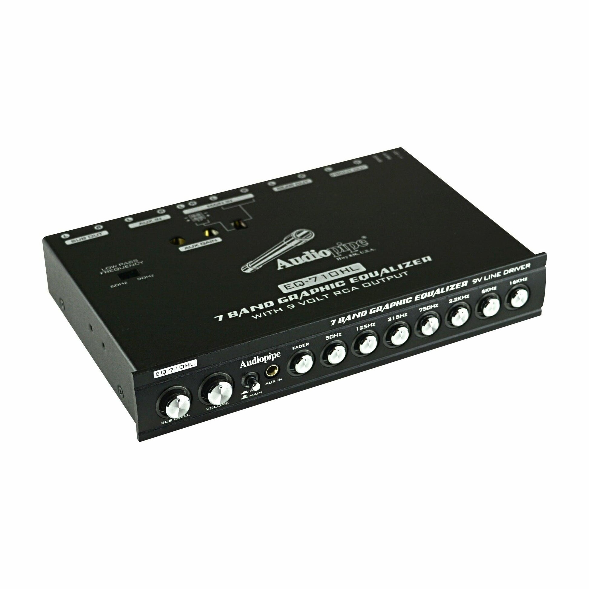 Audiopipe EQ-710HL 7 Band Graphic Equalizer with Hi/Lo 9V Line Driver (EQ-710HL) Audiopipe