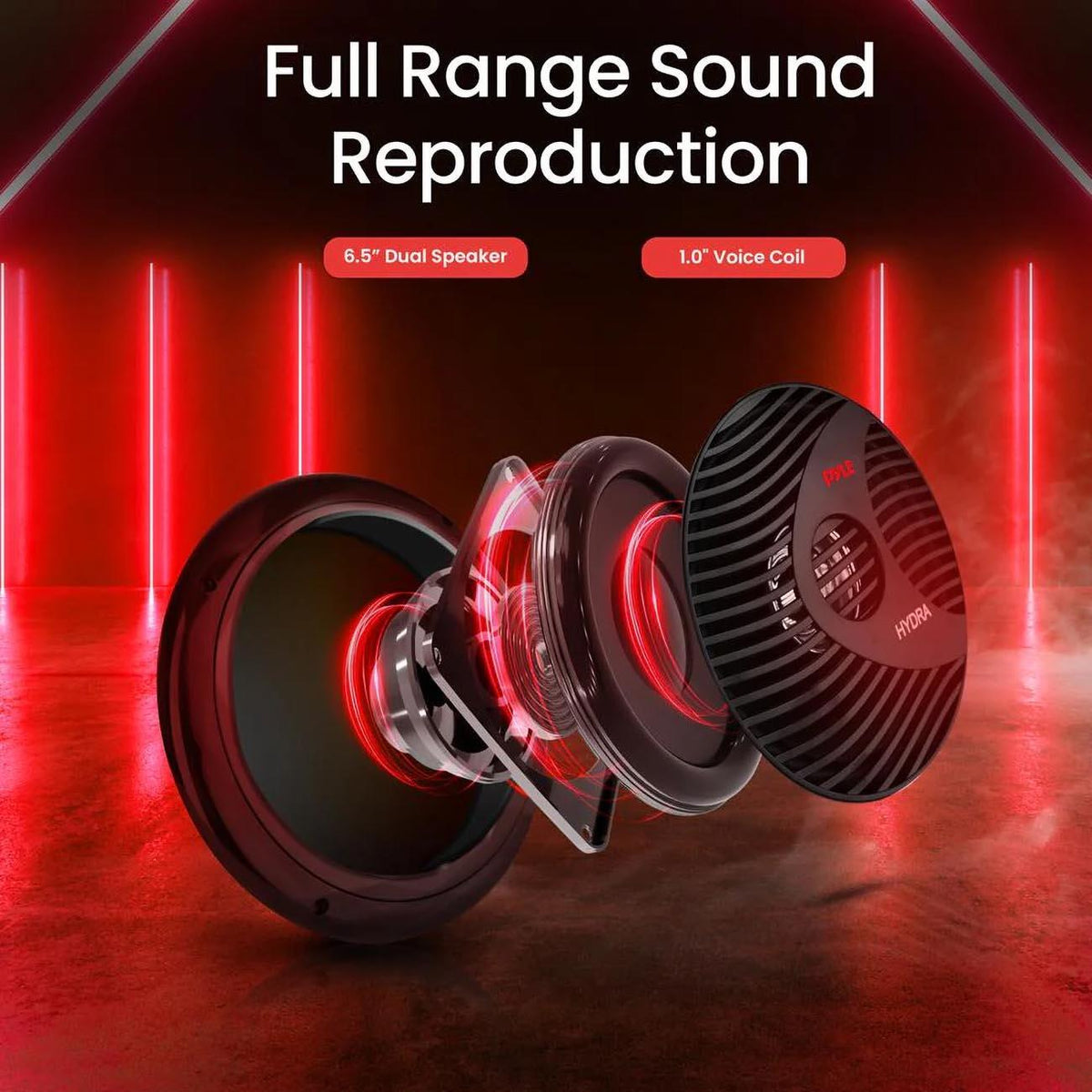 Pyle PLMR60B  Marine 6.5” Dual Cone Speakers (Black) Pyle