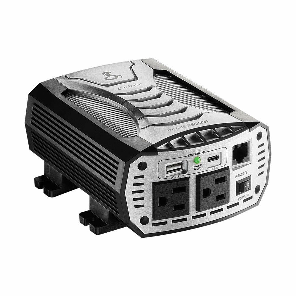 Cobra CPI500W 500 Watt Modified Sine Wave Inverter - 1,000 Watt Surge With 2 Ac Outlets And 2 Usb Ports Cobra