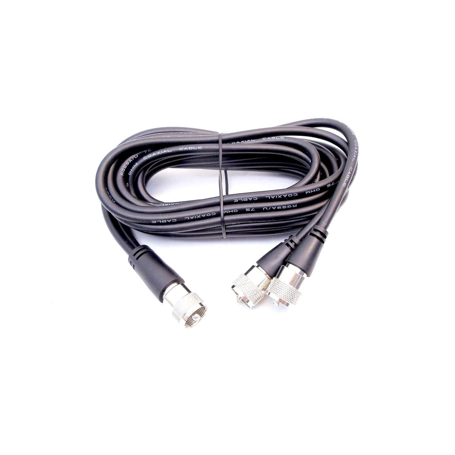 Procomm PPP9 9'  Rg59a/u 75 Ohm Co-phase Coax Cable  With 3 Molded Pl259 Connectors Procomm