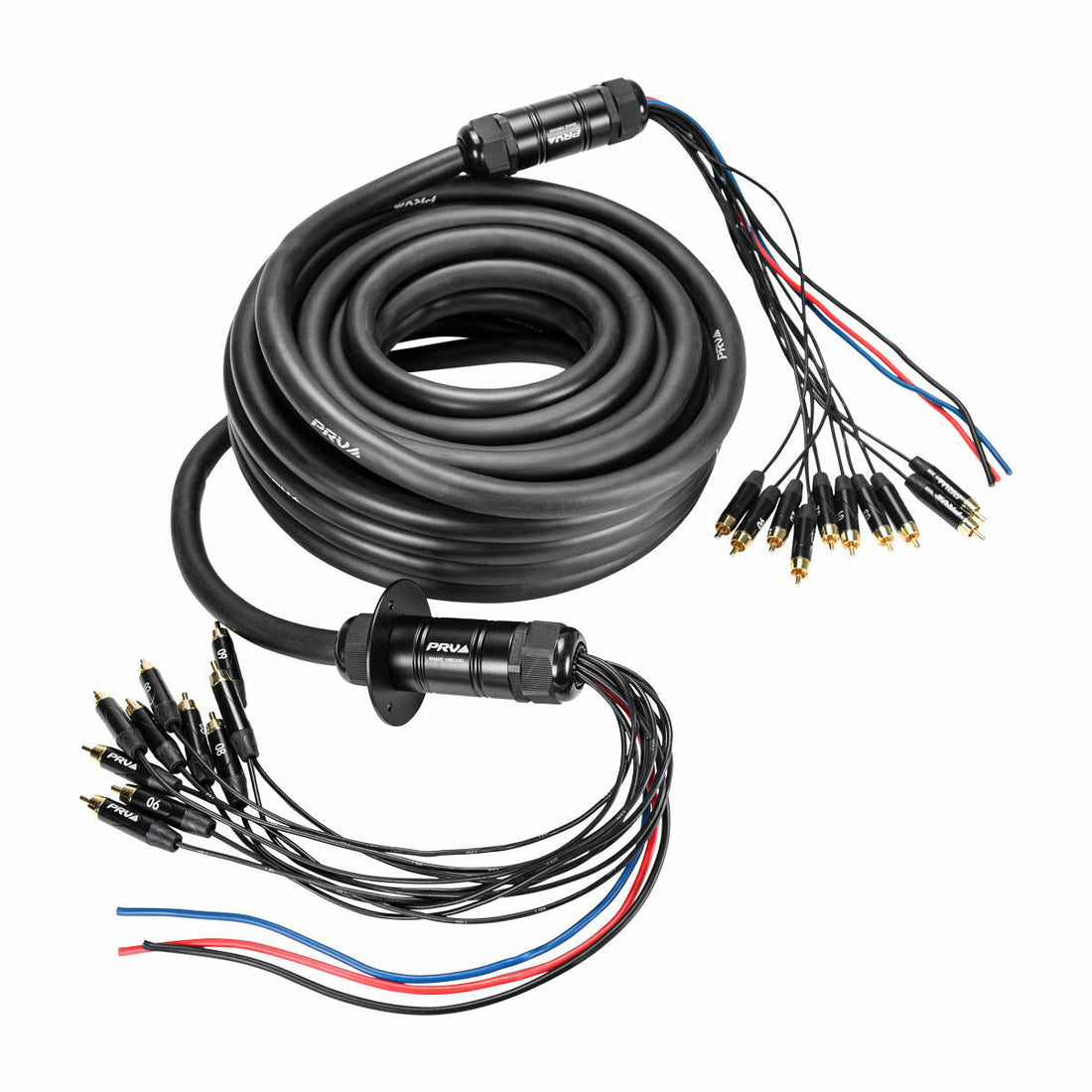 PRV Audio SNAKE 10RCA-50 50ft RCA Medusa Cable with Power Wire PRV Audio