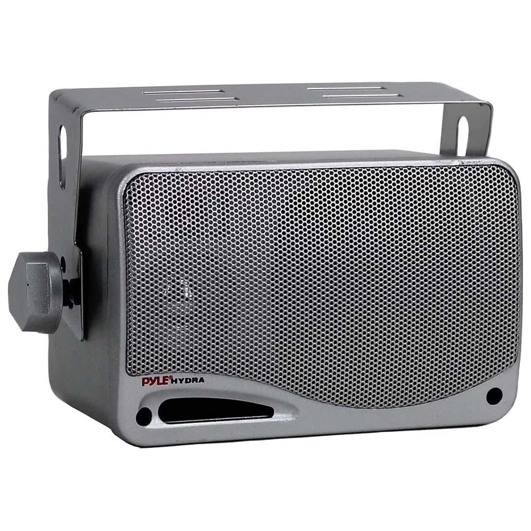 Pyle PLMR24S  Marine 3-Way Box Speakers with 3.5” Woofer (Silver) Pyle