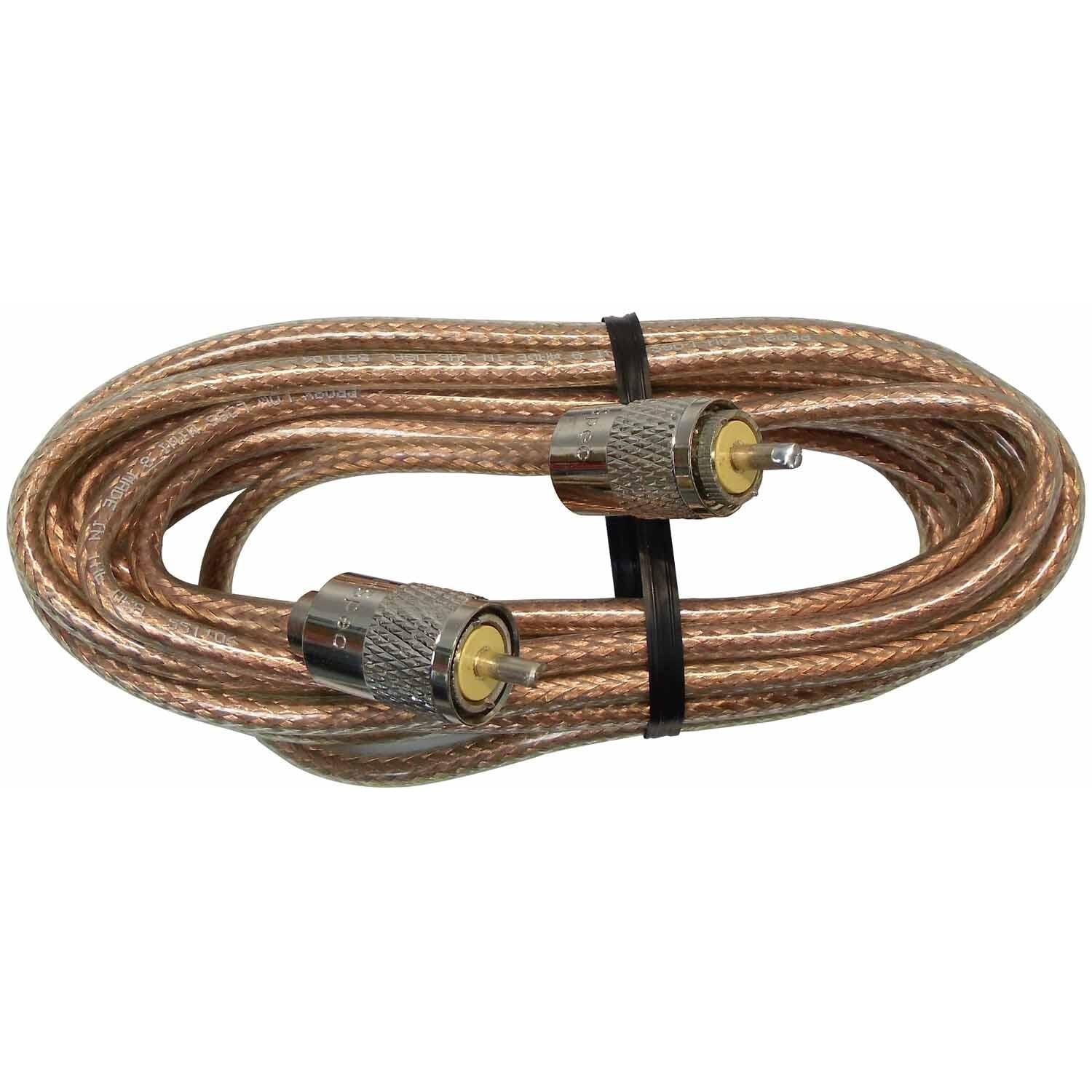 Procomm PP8X18-CLR 18' Rg8x Cable W/pl259 Connectors Clear Jacket Procomm
