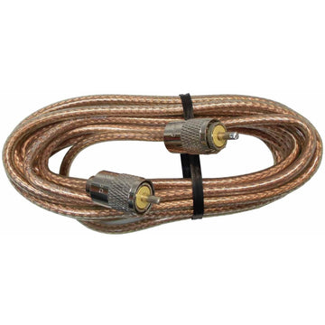Procomm PP8X18-CLR 18' Rg8x Cable W/pl259 Connectors Clear Jacket Procomm